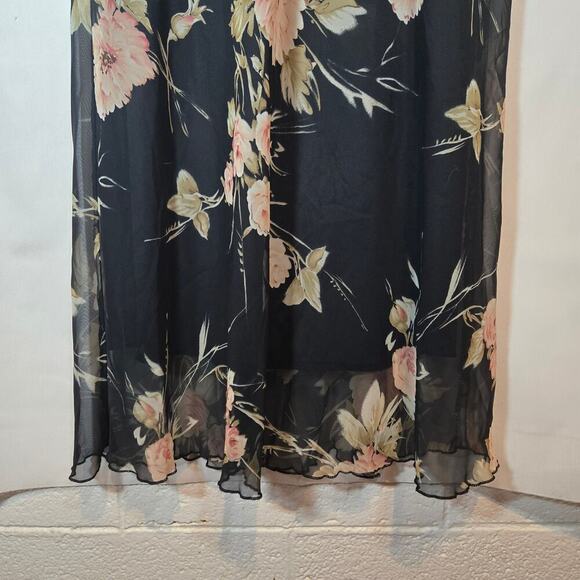 VTG Believe‎ 90s Floral Maxi Lined Dress Moody Grunge Feminine Fairy 16 Boho - Picture 3 of 8
